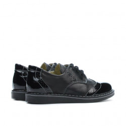 Pantofi copii mici 60c lac negru combinat