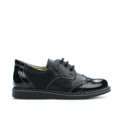 Pantofi copii mici 60c lac negru combinat
