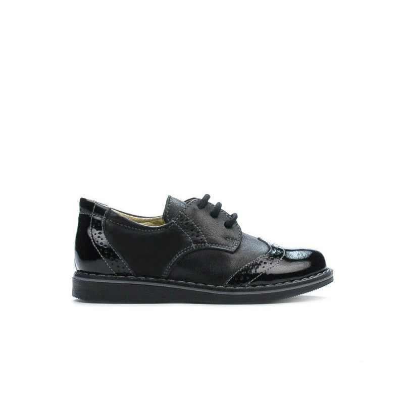 Pantofi copii mici 60c lac negru combinat
