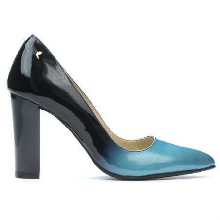 Pantofi eleganti dama 1261 lac bleu+negru