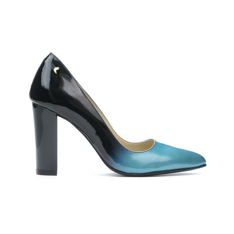Pantofi eleganti dama 1261 lac bleu+negru