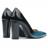 Pantofi eleganti dama 1261 lac bleu+negru