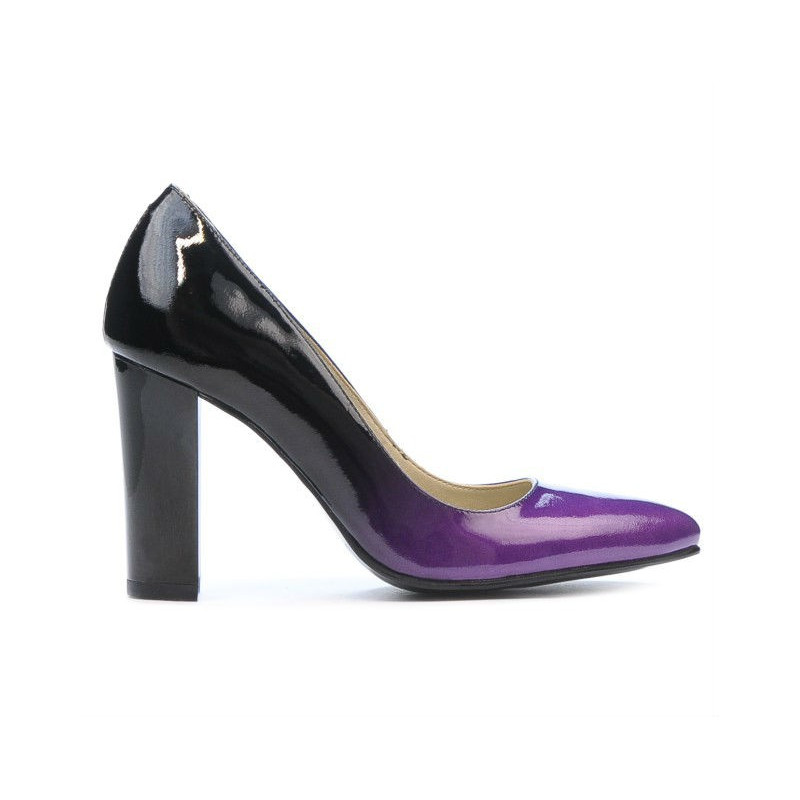 Pantofi eleganti dama 1261 lac mov+negru