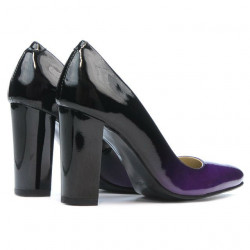 Pantofi eleganti dama 1261 lac mov+negru