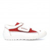 Pantofi copii 107 alb+rosu velur