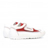Pantofi copii 107 alb+rosu velur