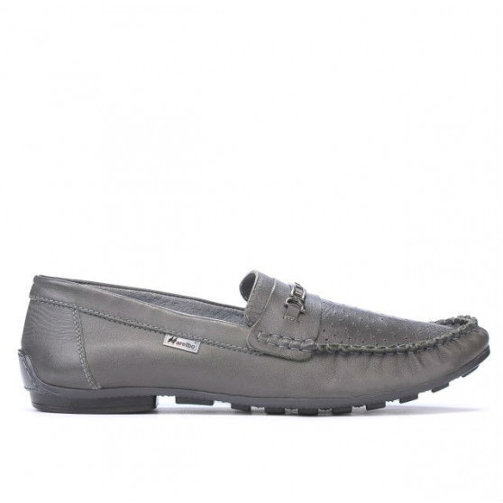Mocasini barbati 737p gri perforat