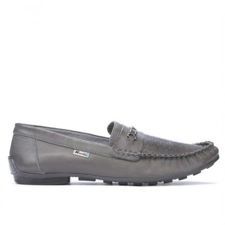 Mocasini barbati 737p gri perforat
