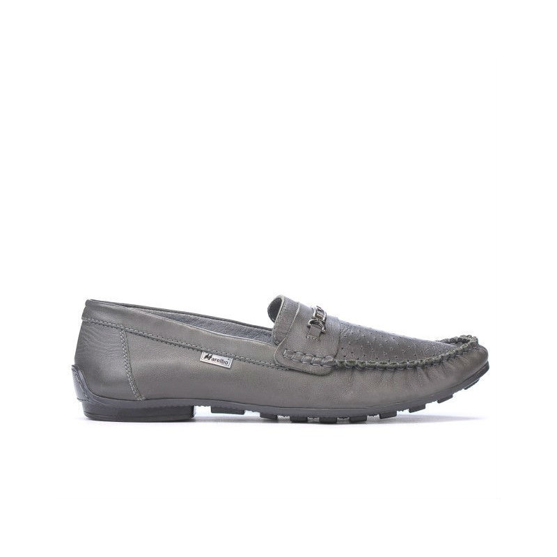 Mocasini barbati 737p gri perforat