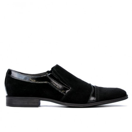 Pantofi eleganti 796 negru velur combinat