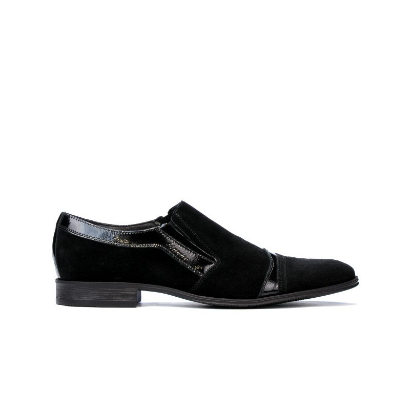 Pantofi eleganti 796 negru velur combinat
