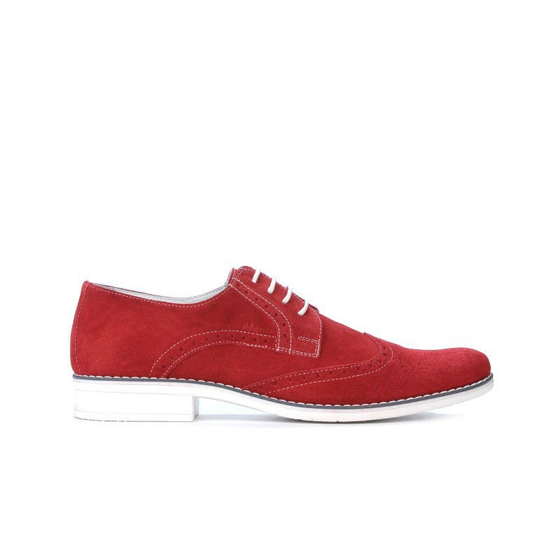 Pantofi casual barbati 783 rosu velur