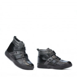 Ghete copii 3207-1 negru+gri