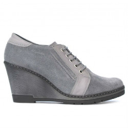 Pantofi casual dama 625 gri velur combinat