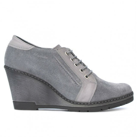 Pantofi casual dama 625 gri velur combinat