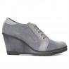 Pantofi casual dama 625 gri velur combinat