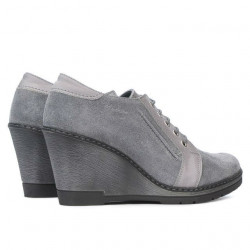 Pantofi casual dama 625 gri velur combinat