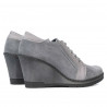 Pantofi casual dama 625 gri velur combinat