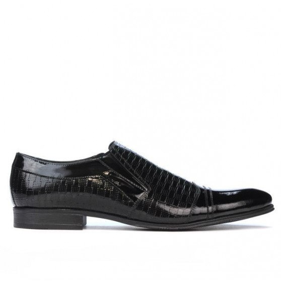 Pantofi eleganti 796m lac negru combinat