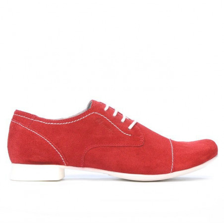 Pantofi casual dama 180 rosu velur