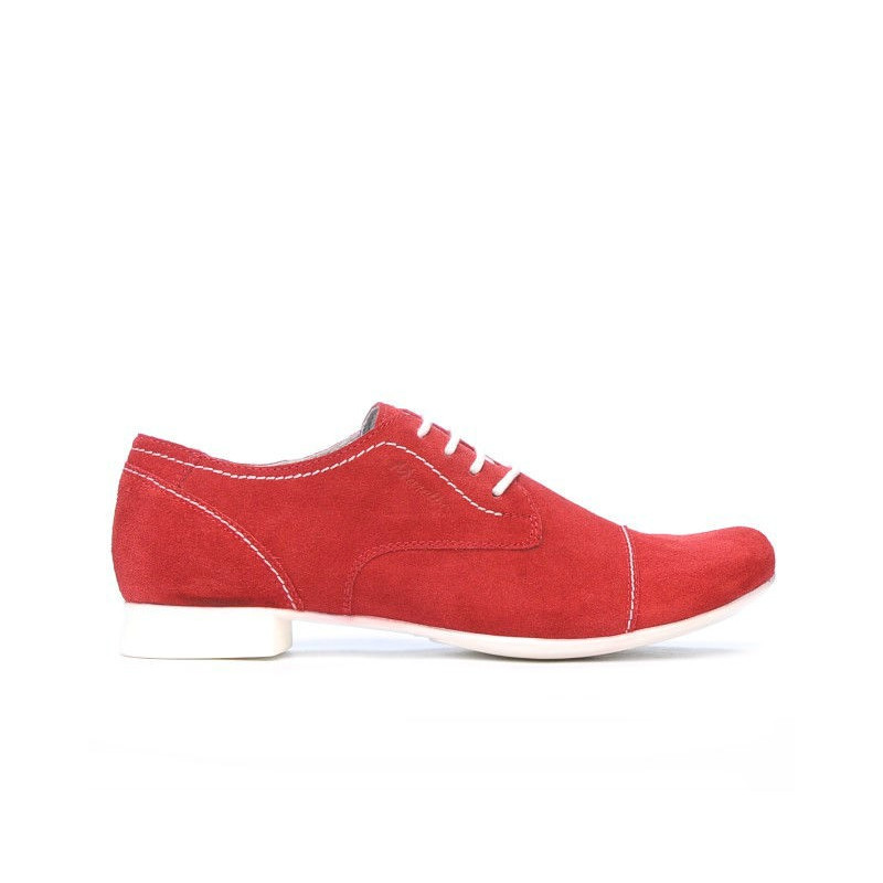 Pantofi casual dama 180 rosu velur