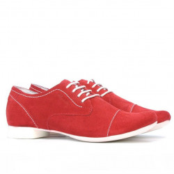 Pantofi casual dama 180 rosu velur