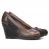 Pantofi casual dama 174 cafe combinat