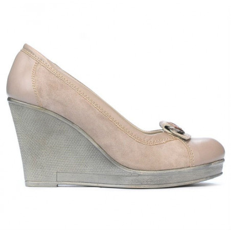 Pantofi casual dama 178 nisip combinat