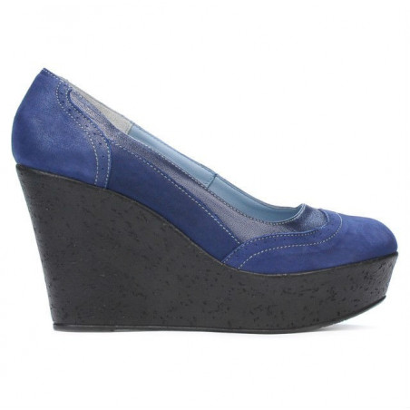 Pantofi casual dama 630 indigo satinat