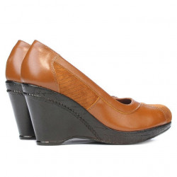 Pantofi casual dama 174 maro combinat