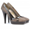 Pantofi eleganti dama 1206 nisip antilopa combinat