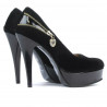 Pantofi eleganti dama 1201 negru antilopa+lac negru