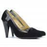 Pantofi eleganti dama 1090 negru antilopa combinat
