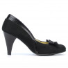 Pantofi eleganti dama 1065 negru antilopa+lac negru