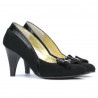 Pantofi eleganti dama 1065 negru antilopa+lac negru
