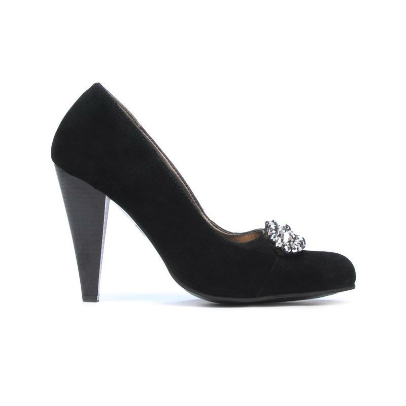 Pantofi eleganti dama 1067 negru antilopa