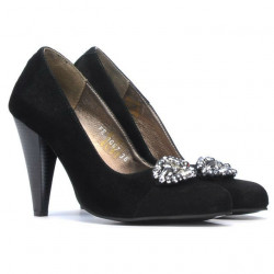 Pantofi eleganti dama 1067 negru antilopa