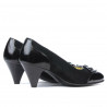 Pantofi eleganti dama 1064 lac negru+negru antilopa