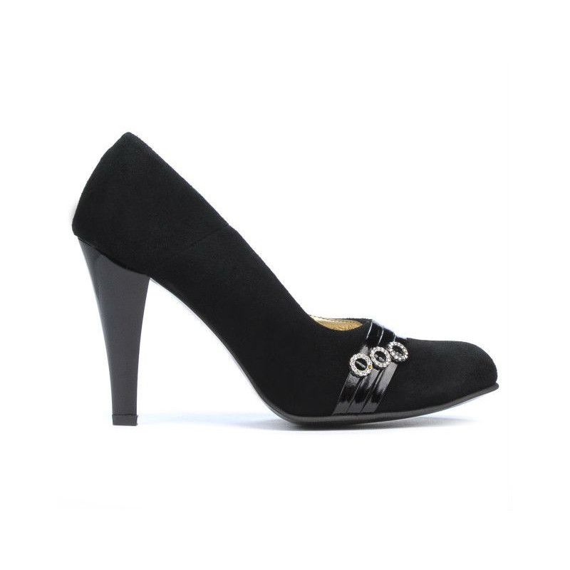 Pantofi eleganti dama 1040 negru antilopa