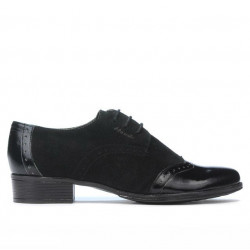 Pantofi casual dama 691 lac negru combinat