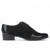 Pantofi casual dama 691 lac negru combinat