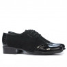 Pantofi casual dama 691 lac negru combinat