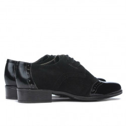 Pantofi casual dama 691 lac negru combinat
