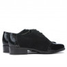 Pantofi casual dama 691 lac negru combinat