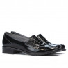 Pantofi casual dama 649 croco lac negru
