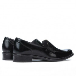 Pantofi casual dama 649 croco lac negru