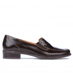 Pantofi casual dama 649 croco lac cafe
