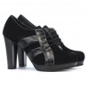 Pantofi eleganti dama 1211 negru antilopa combinat