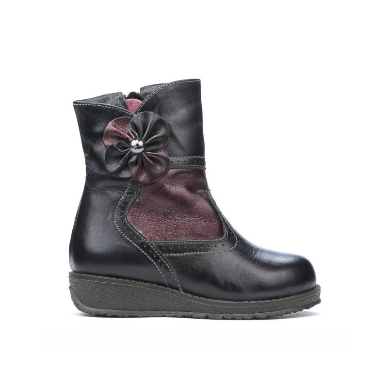 Ghete copii mici 20c negru+bordo