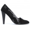 Pantofi eleganti dama 1208 negru antilopa+lac negru